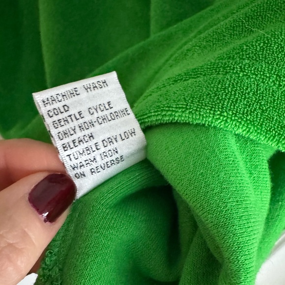 TALBOTS Green Terrycloth Split V-Neck Tunic Beach Coverup, Medium, NWOT - Picture 8 of 8